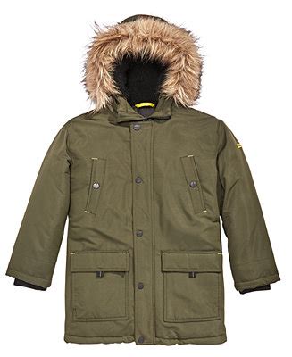 Michael Kors Big Boys Hooded Coat with Faux